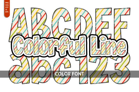 Colorful Line: A Playful Font for Whimsical Design Projects