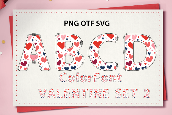 Valentine Set 2: A Color Font for Creative Projects
