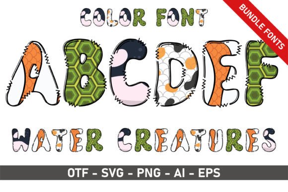 Water Creature Bundle: Playful Fonts for Creative Projects